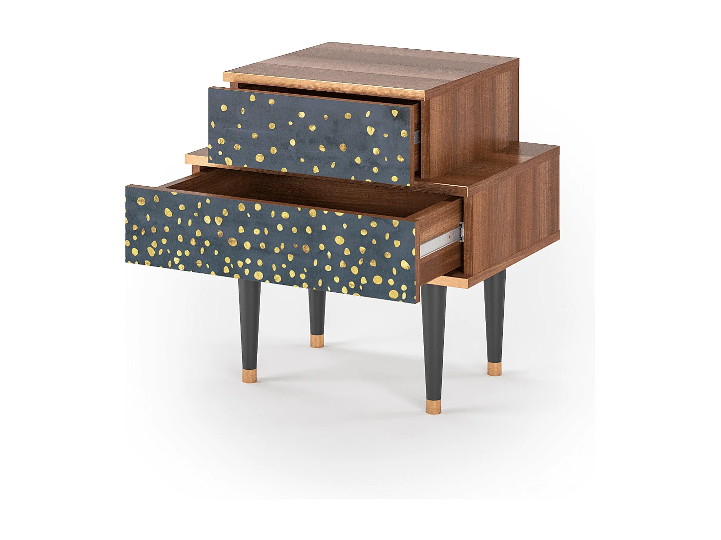 Table de nuit - 58х58х41 cm - NS1 - Foggy Lights, Noyer