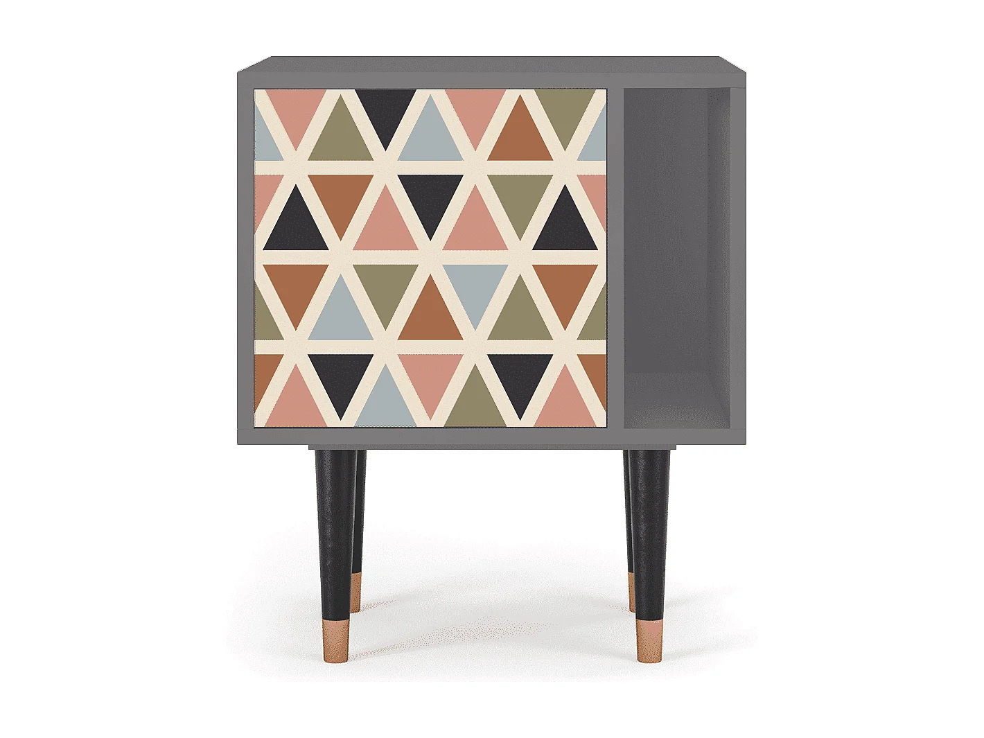 Nachtkastje - 57х69х48 cm - S2 - Royal Triangles, Grijs