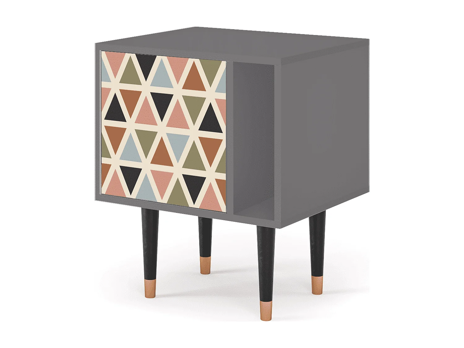 Nachtkastje - 57х69х48 cm - S2 - Royal Triangles, Grijs