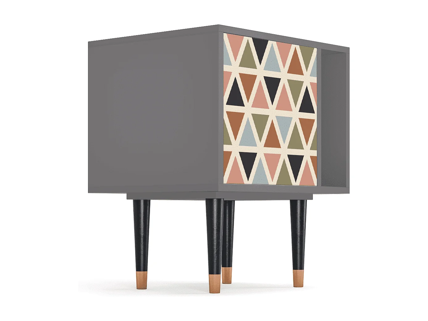 Nachtkastje - 57х69х48 cm - S2 - Royal Triangles, Grijs