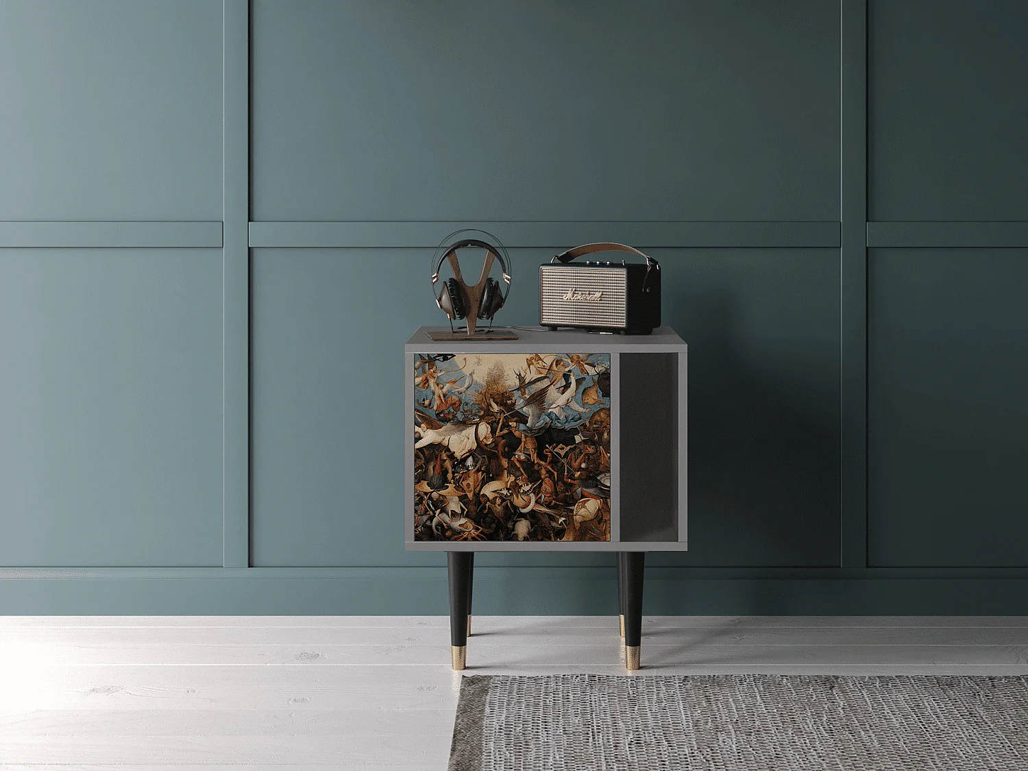 Stolik nocny - 57х69х48 cm - S2 - The Fall, Szary