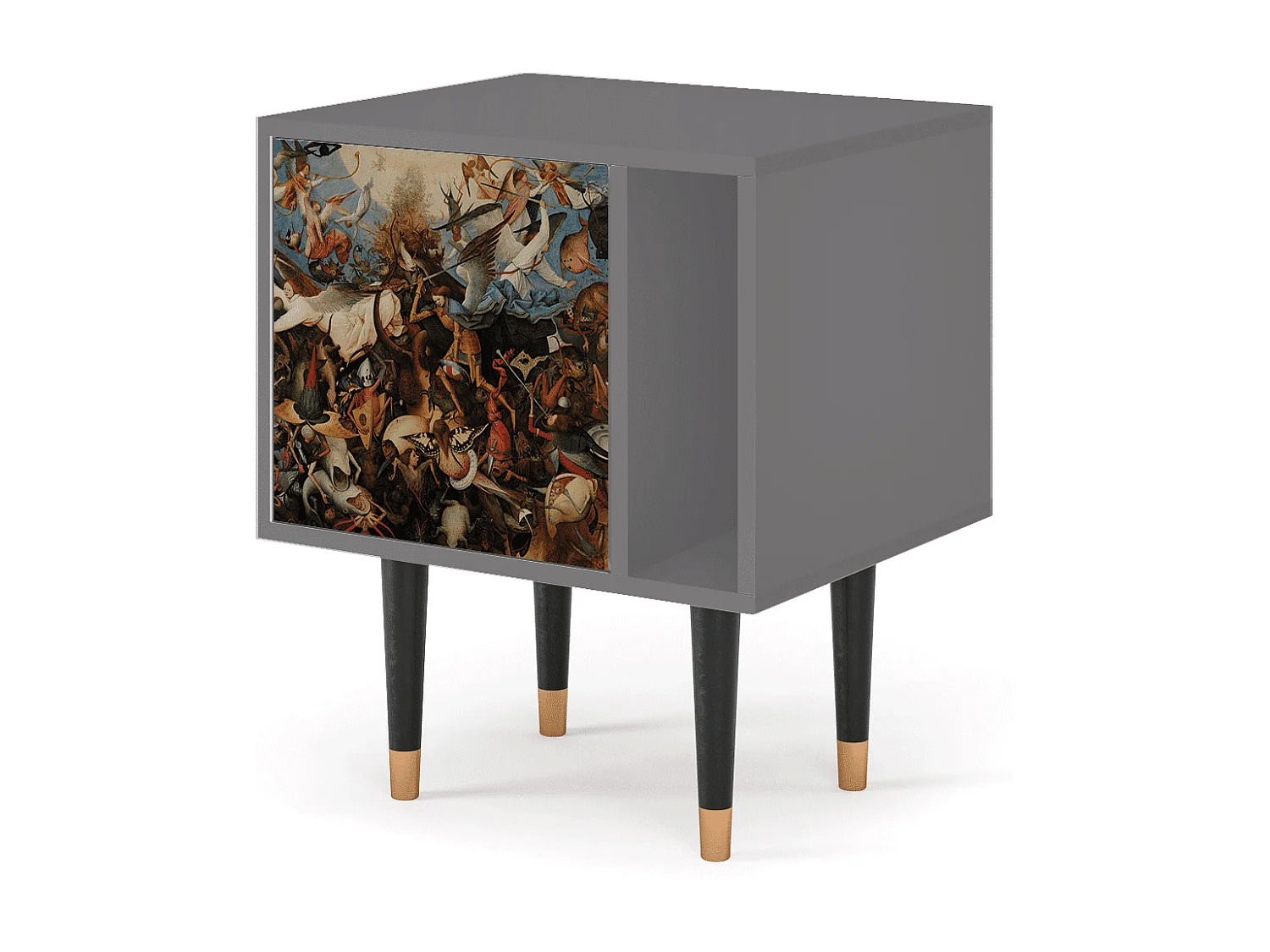 Stolik nocny - 57х69х48 cm - S2 - The Fall, Szary