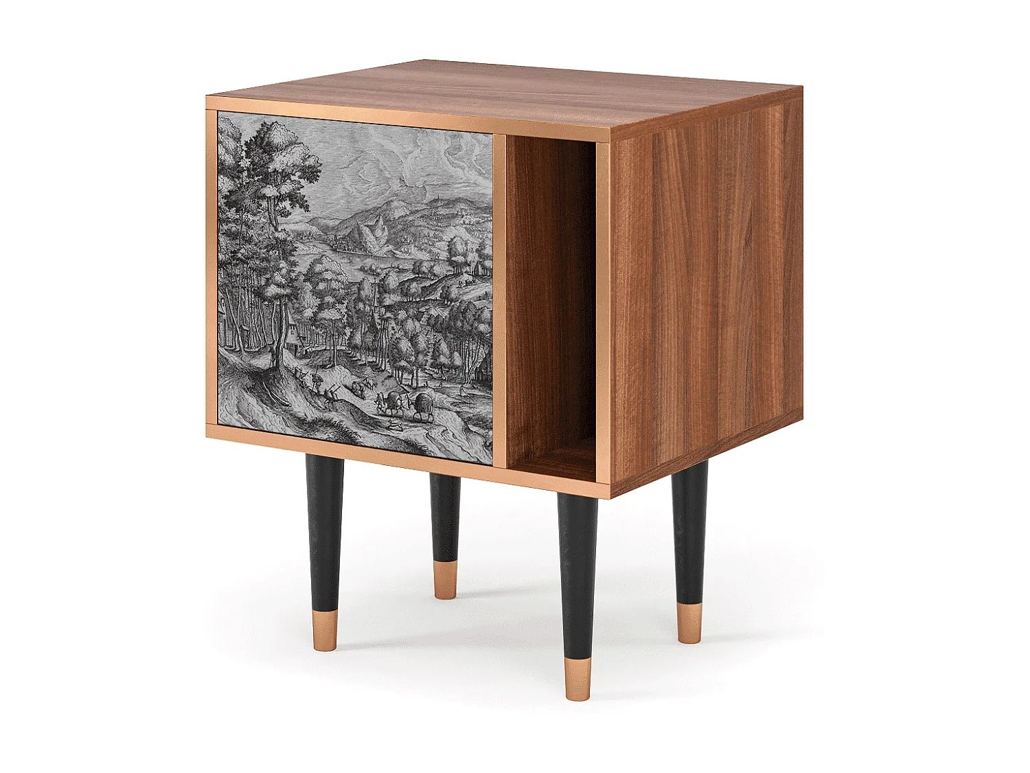 Table de nuit - 57х69х48 cm - S2 - Rusticorum, Noyer