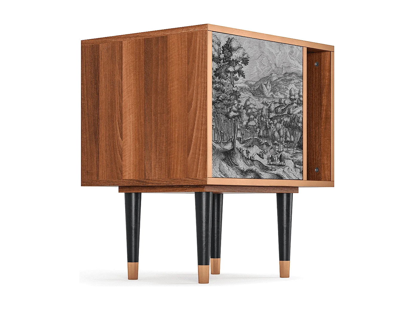 Table de nuit - 57х69х48 cm - S2 - Rusticorum, Noyer