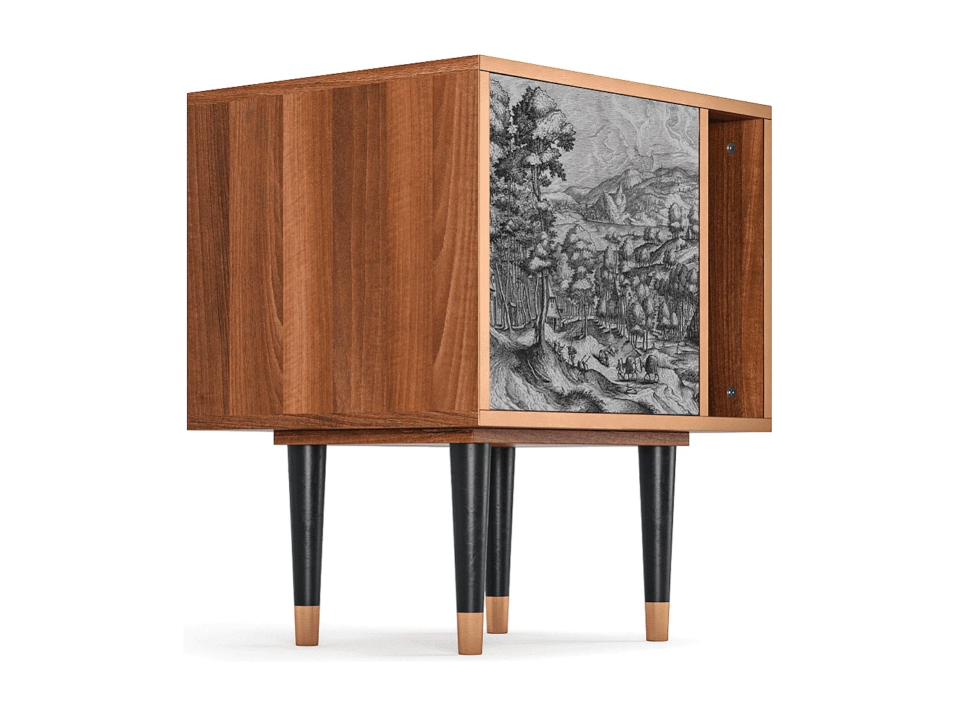 Stolik nocny - 57х69х48 cm - S2 - Rusticorum, Orzech