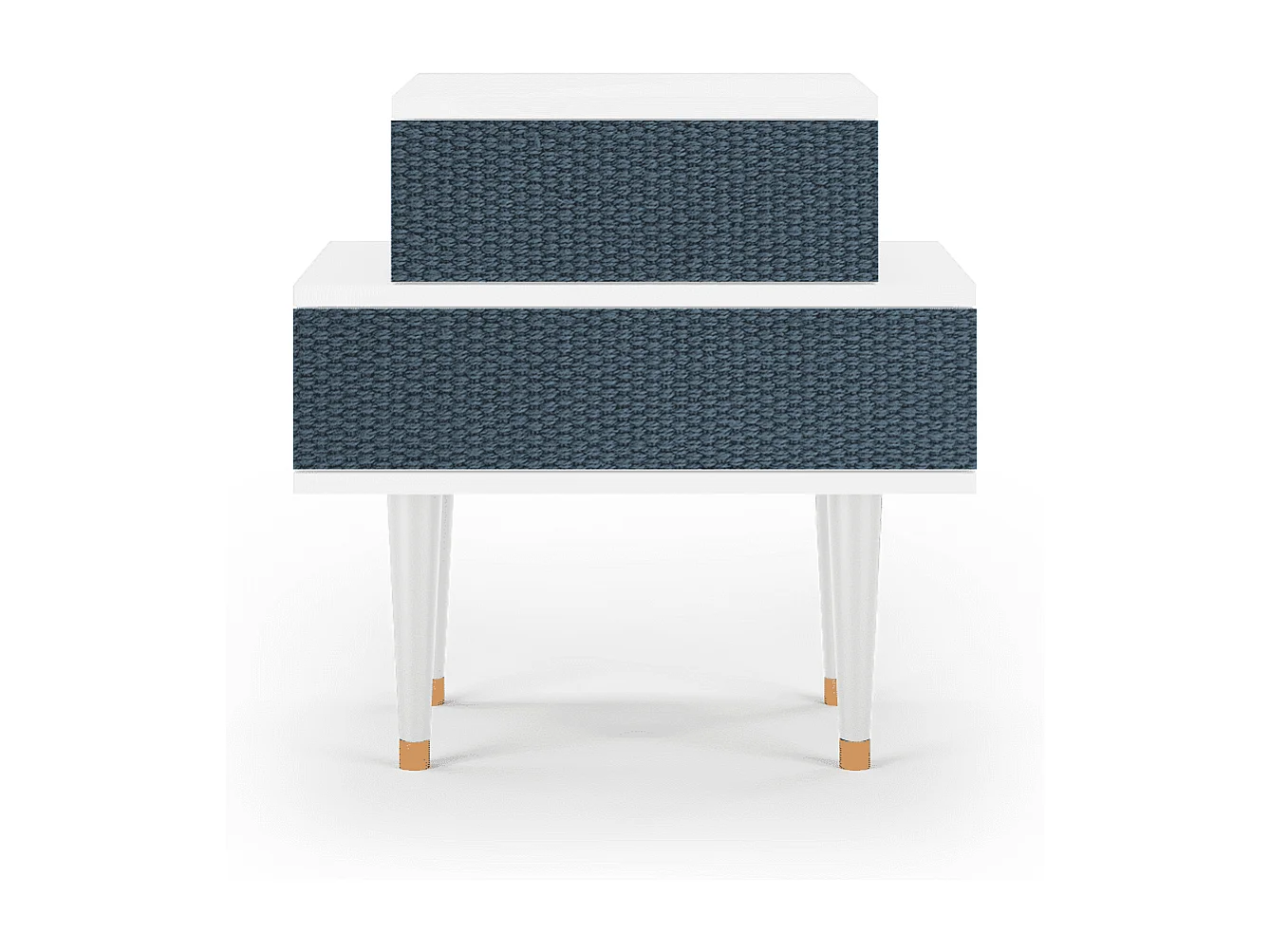 Stolik nocny - 58х58х41 cm - NS1 - Knitted Pattern, Biały