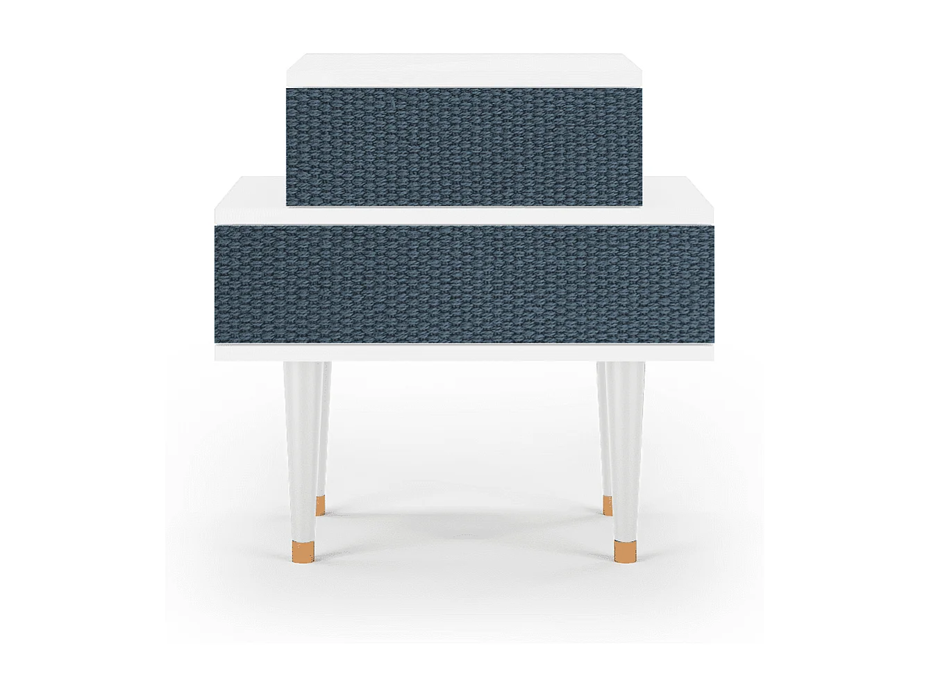 Stolik nocny - 58х58х41 cm - NS1 - Knitted Pattern, Biały