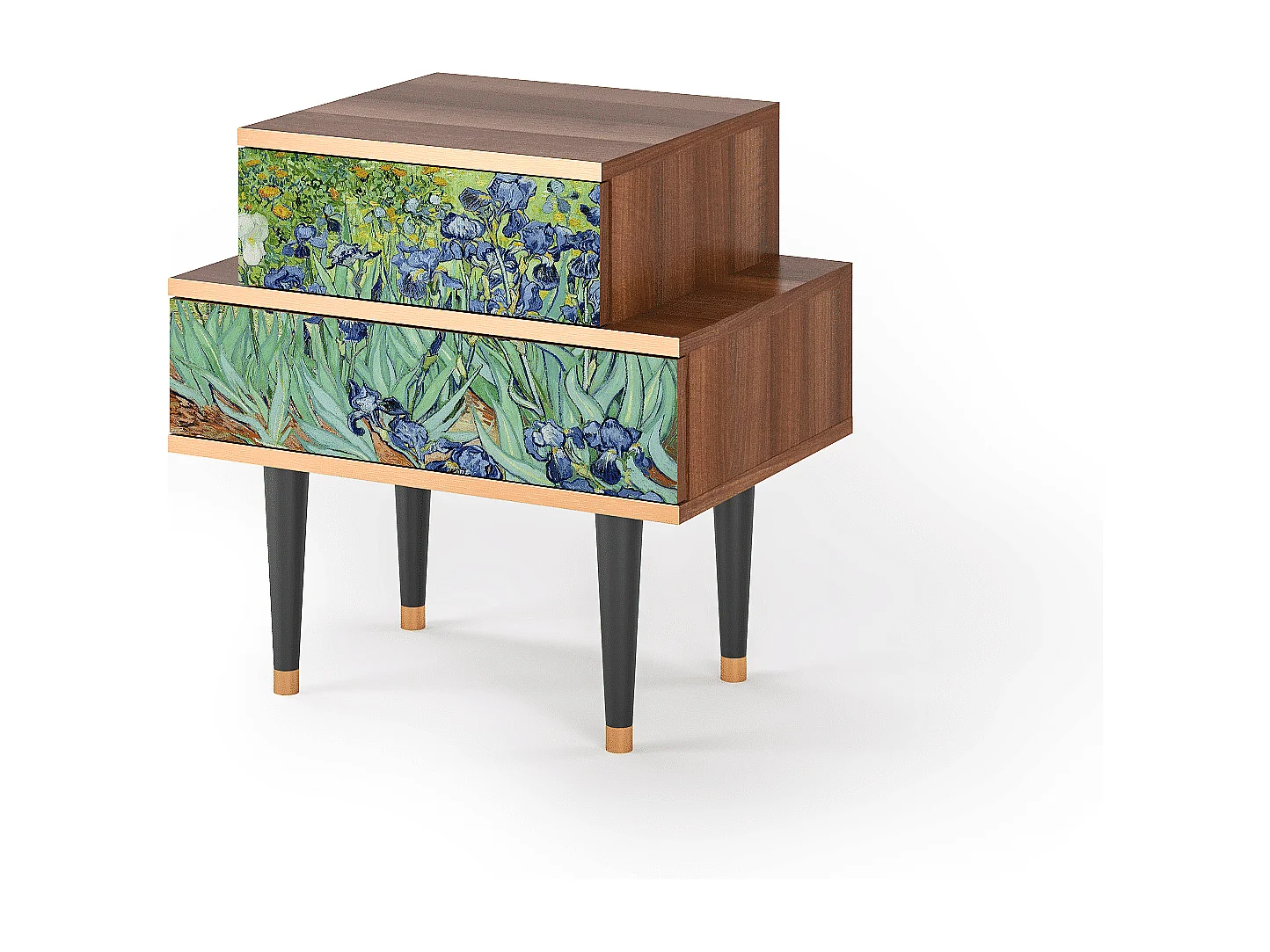 Table de nuit - 58х58х41 cm - NS1 - Irises , Noyer