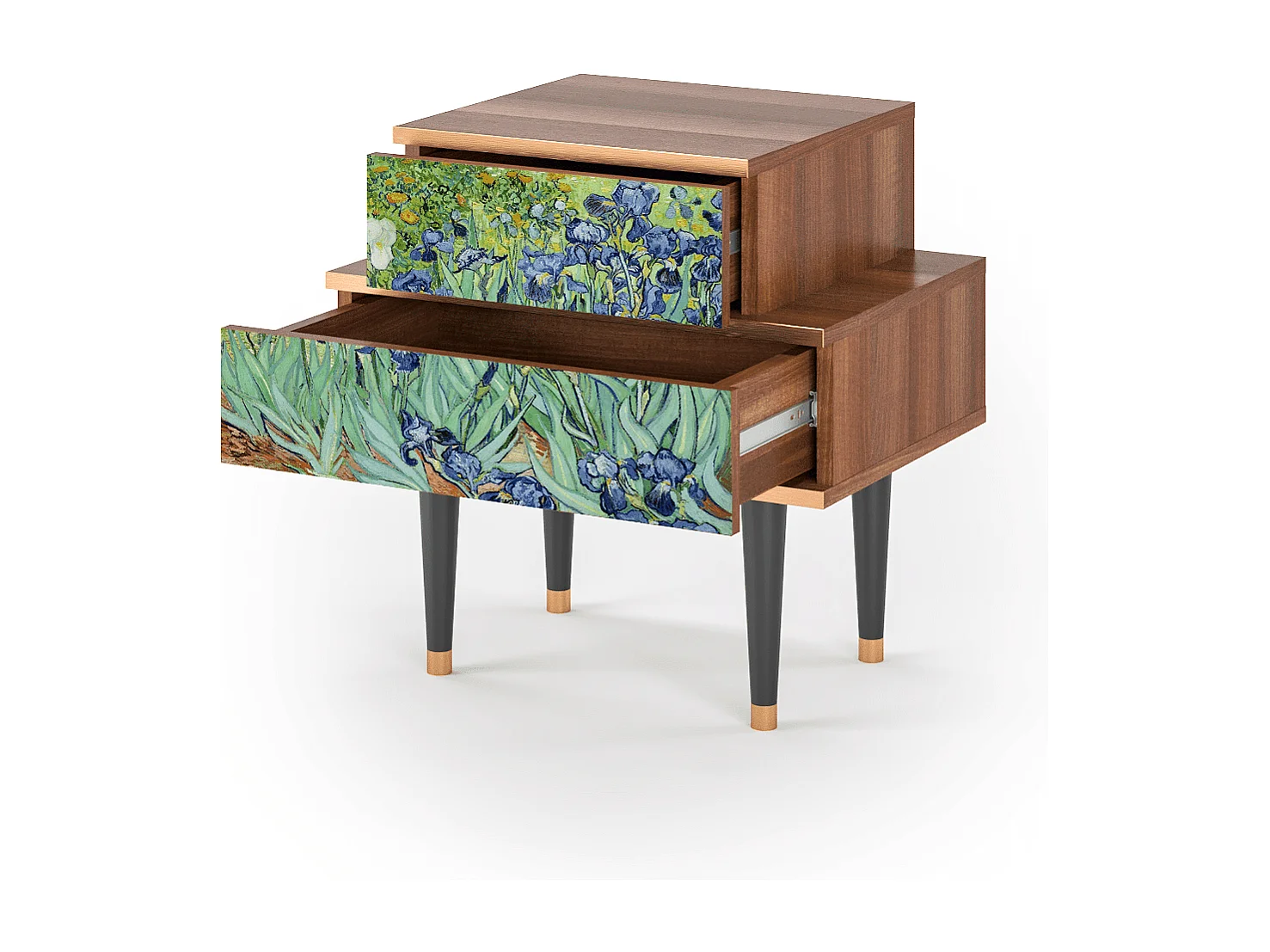 Table de nuit - 58х58х41 cm - NS1 - Irises , Noyer