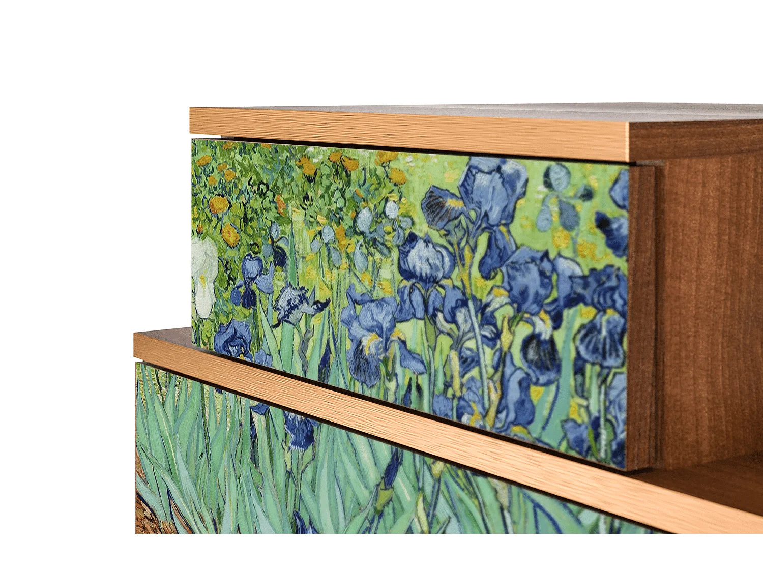 Comodino - 58х58х41 cm - NS1 - Irises , Noce