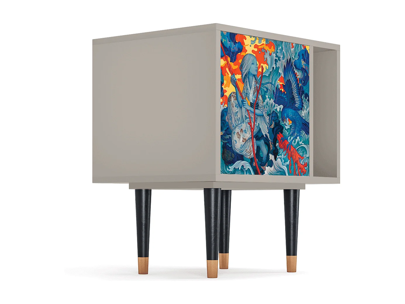 Nachtkastje - 57х69х48 cm - S2 - The Girl - James Jean, Zand