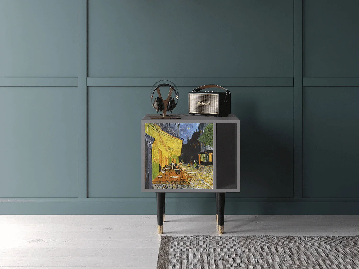 Stolik nocny - 57х69х48 cm - S2 - Café Terrace at Night, Szary