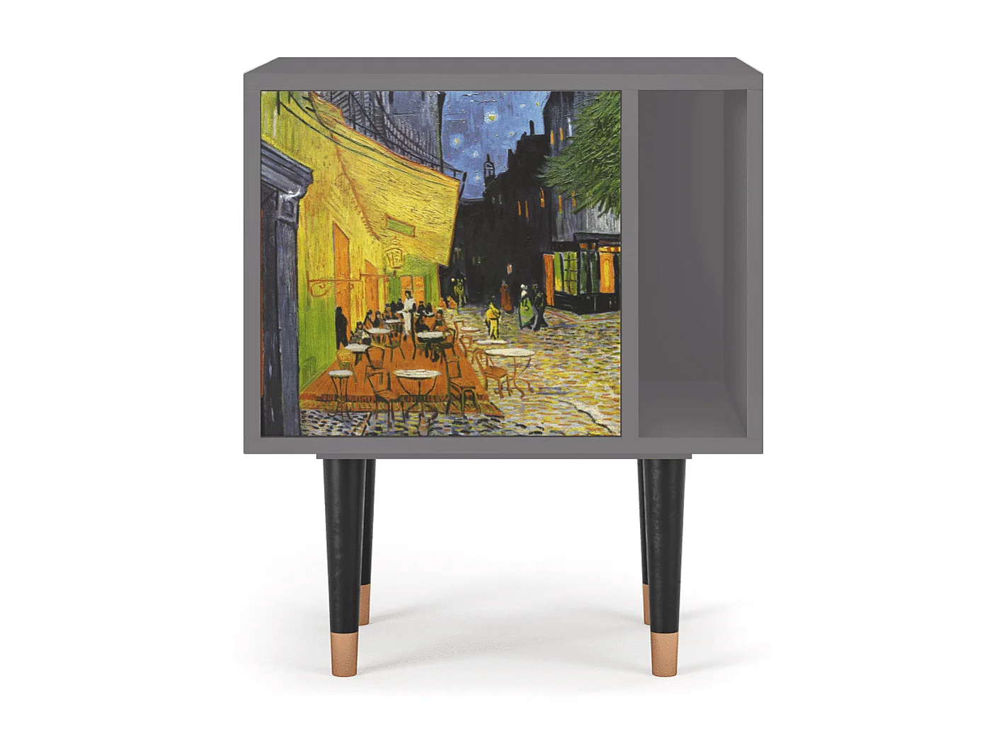 Stolik nocny - 57х69х48 cm - S2 - Café Terrace at Night, Szary