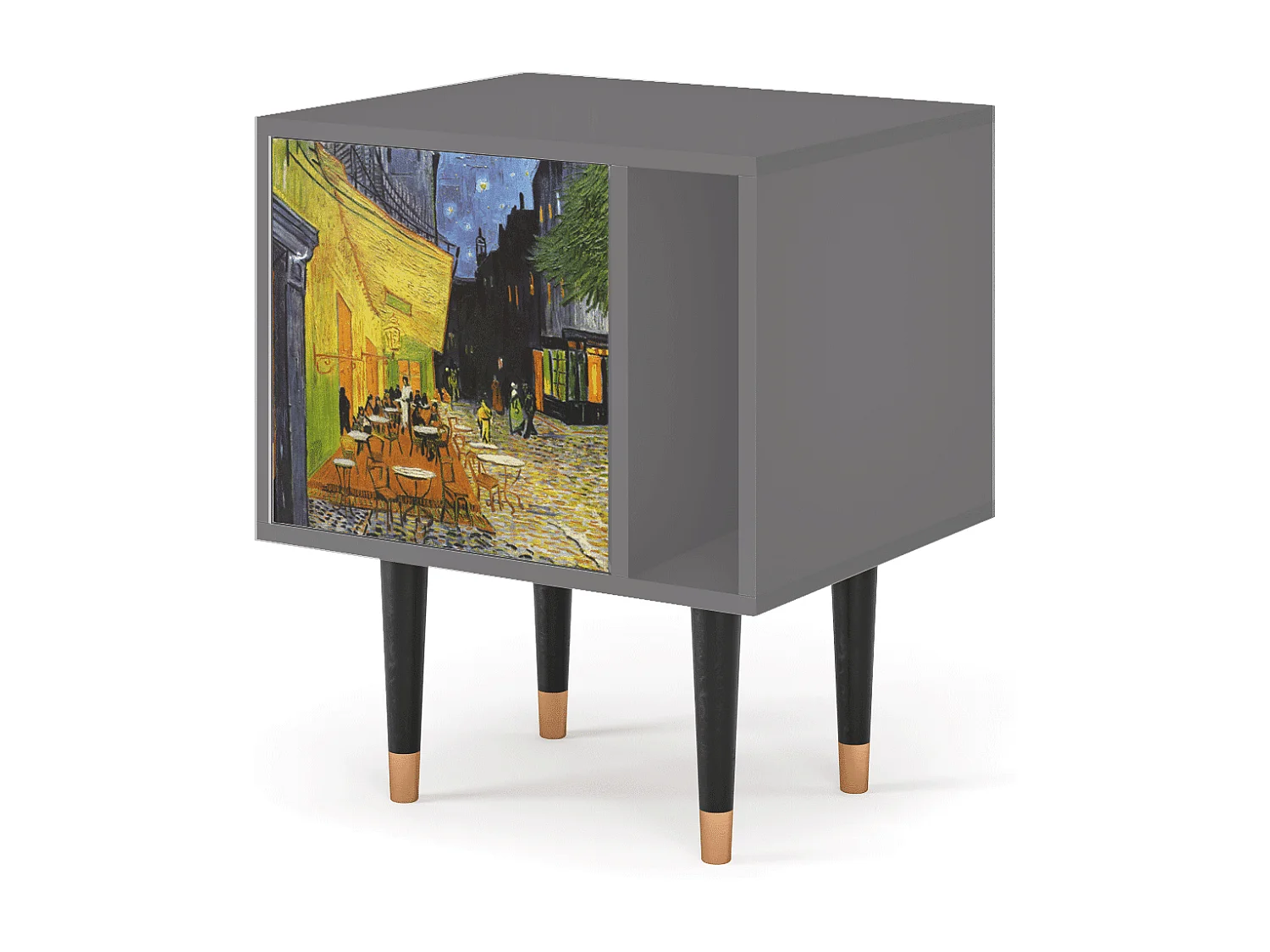 Stolik nocny - 57х69х48 cm - S2 - Café Terrace at Night, Szary