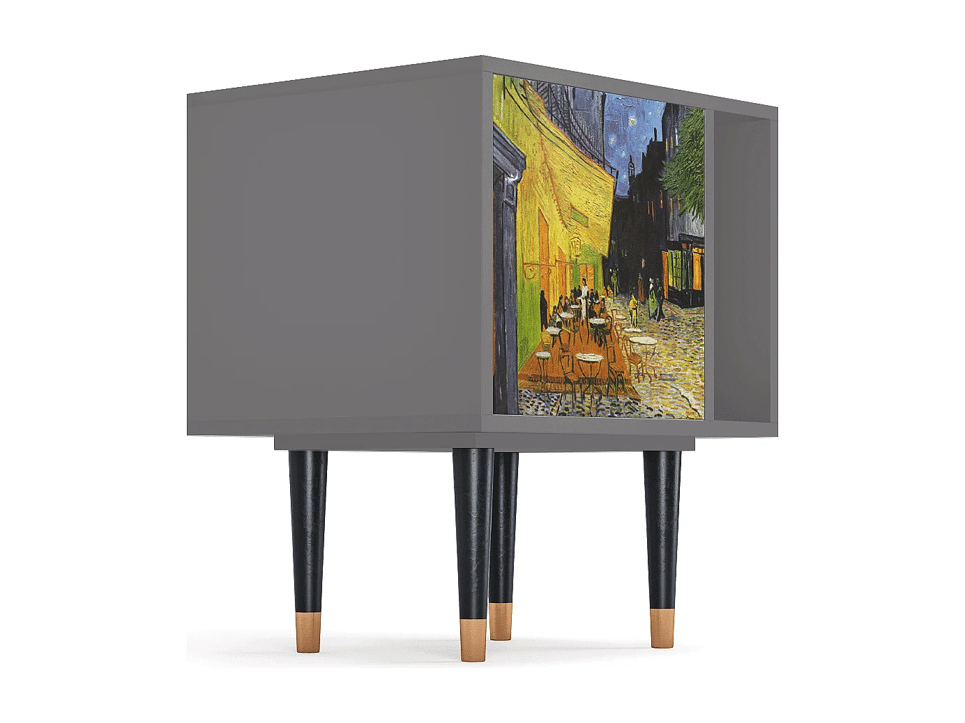 Stolik nocny - 57х69х48 cm - S2 - Café Terrace at Night, Szary