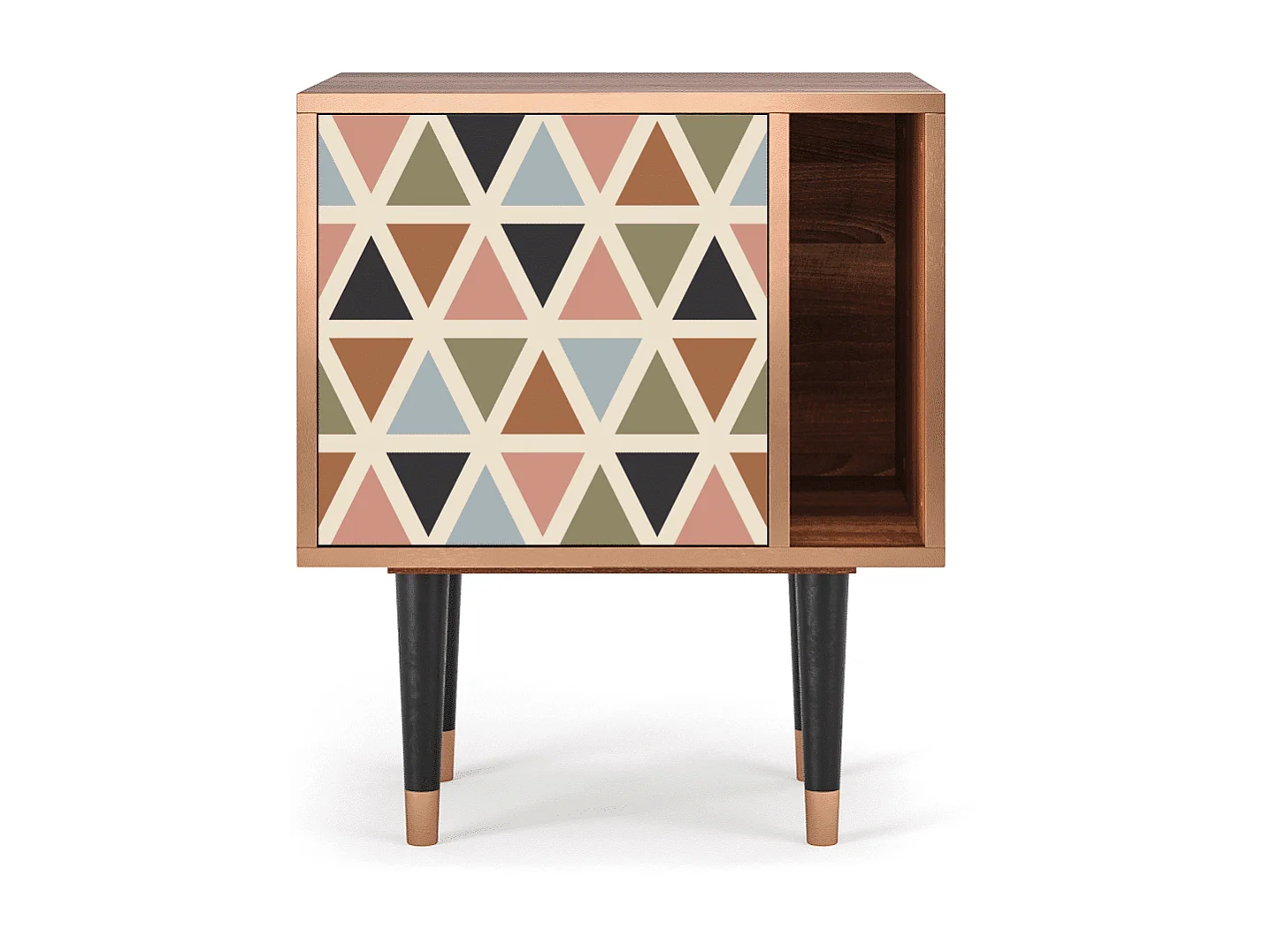 Nachtkastje - 57х69х48 cm - S2 - Royal Triangles, Walnoot