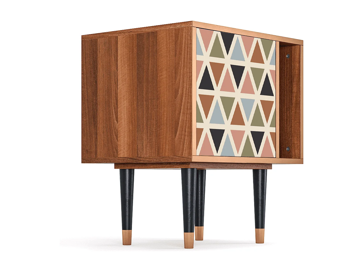 Nachtkastje - 57х69х48 cm - S2 - Royal Triangles, Walnoot