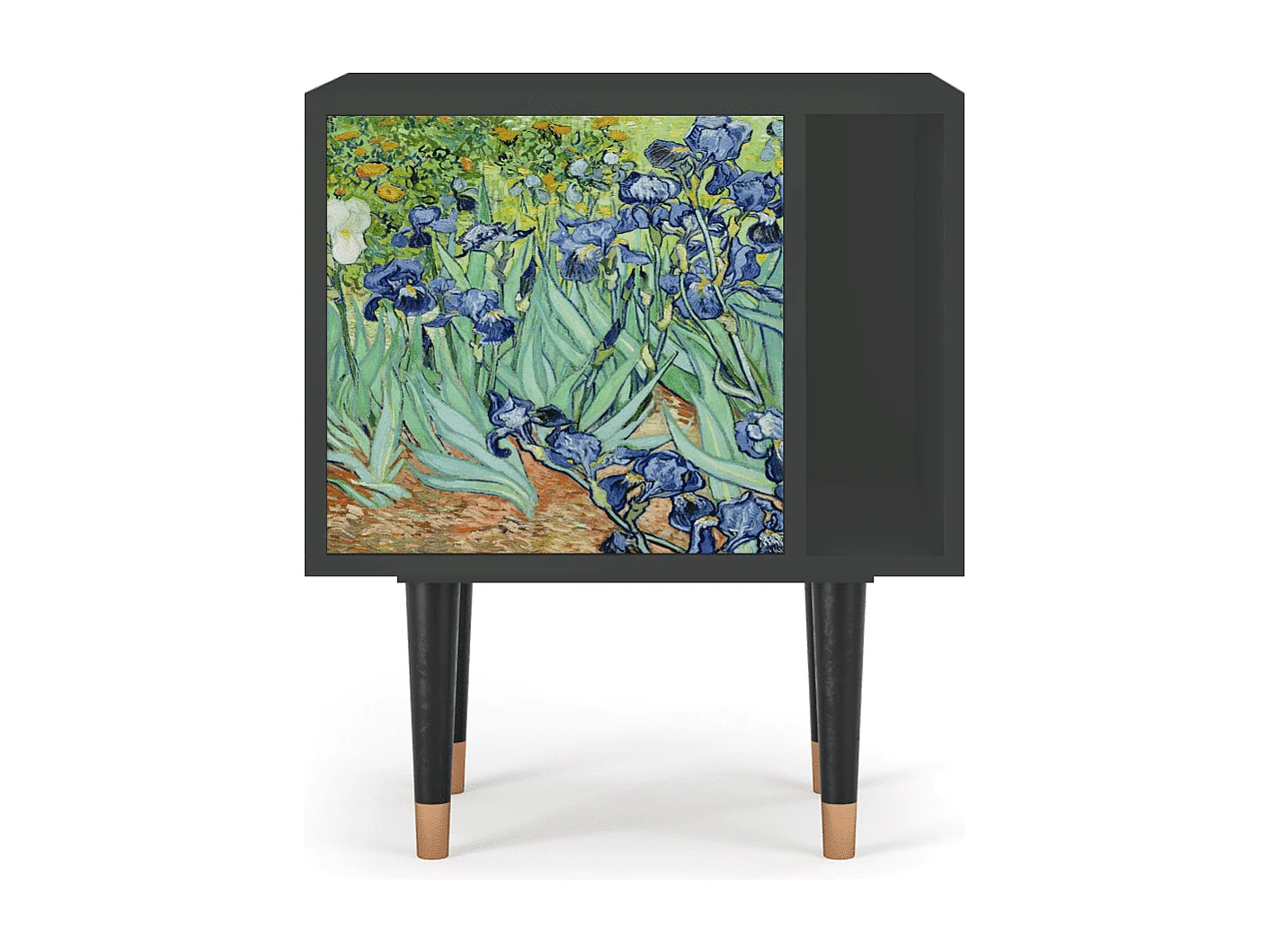 Table de nuit - 57х69х48 cm - S2 - Irises , Anthracite