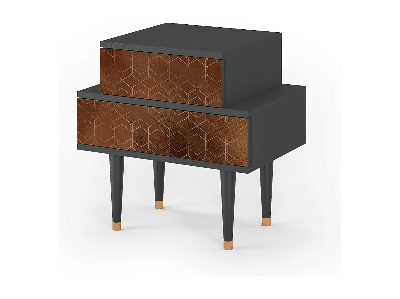 Table de nuit - 58х58х41 cm - NS1 - Chocolate Bar, Anthracite