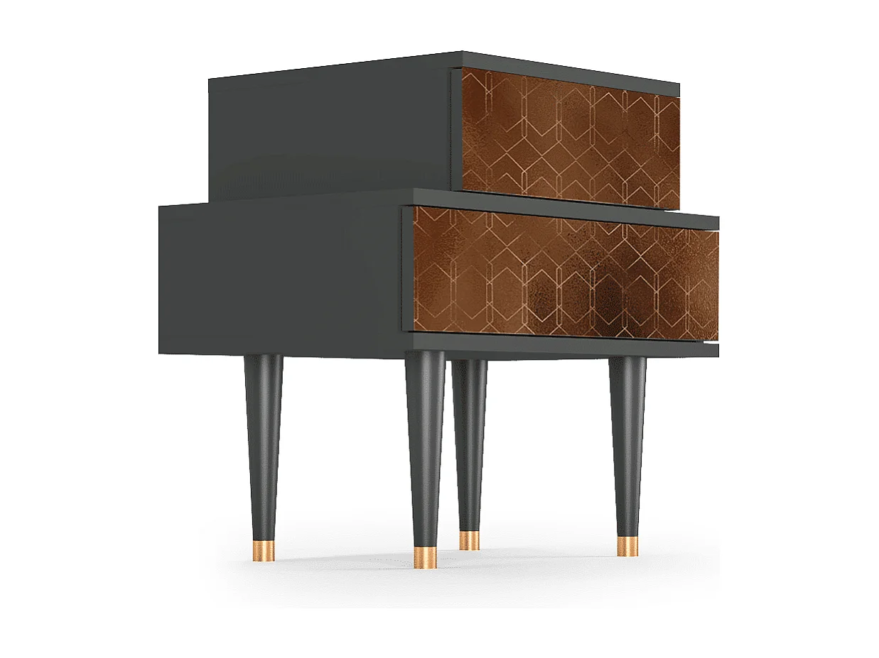 Table de nuit - 58х58х41 cm - NS1 - Chocolate Bar, Anthracite