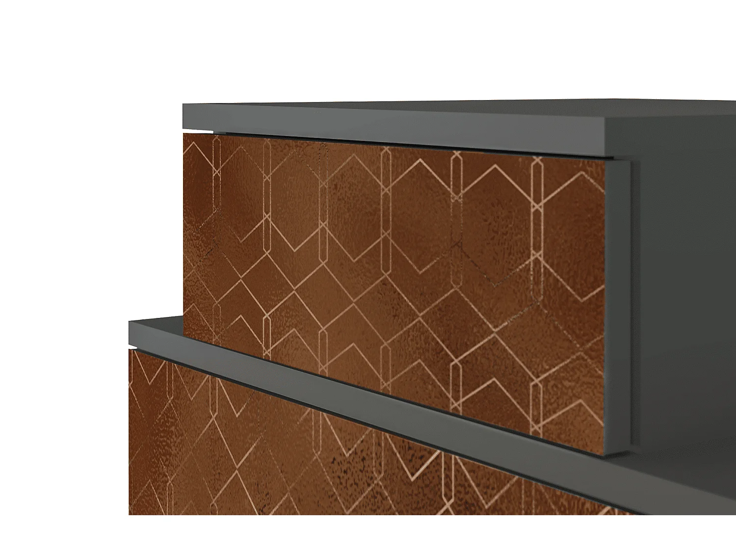 Table de nuit - 58х58х41 cm - NS1 - Chocolate Bar, Anthracite