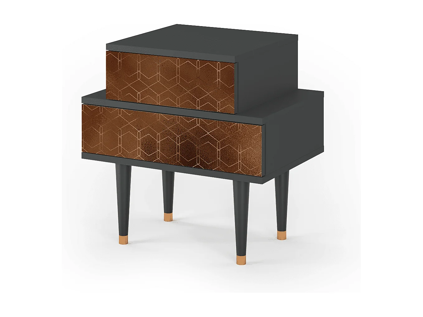 Table de nuit - 58х58х41 cm - NS1 - Chocolate Bar, Anthracite