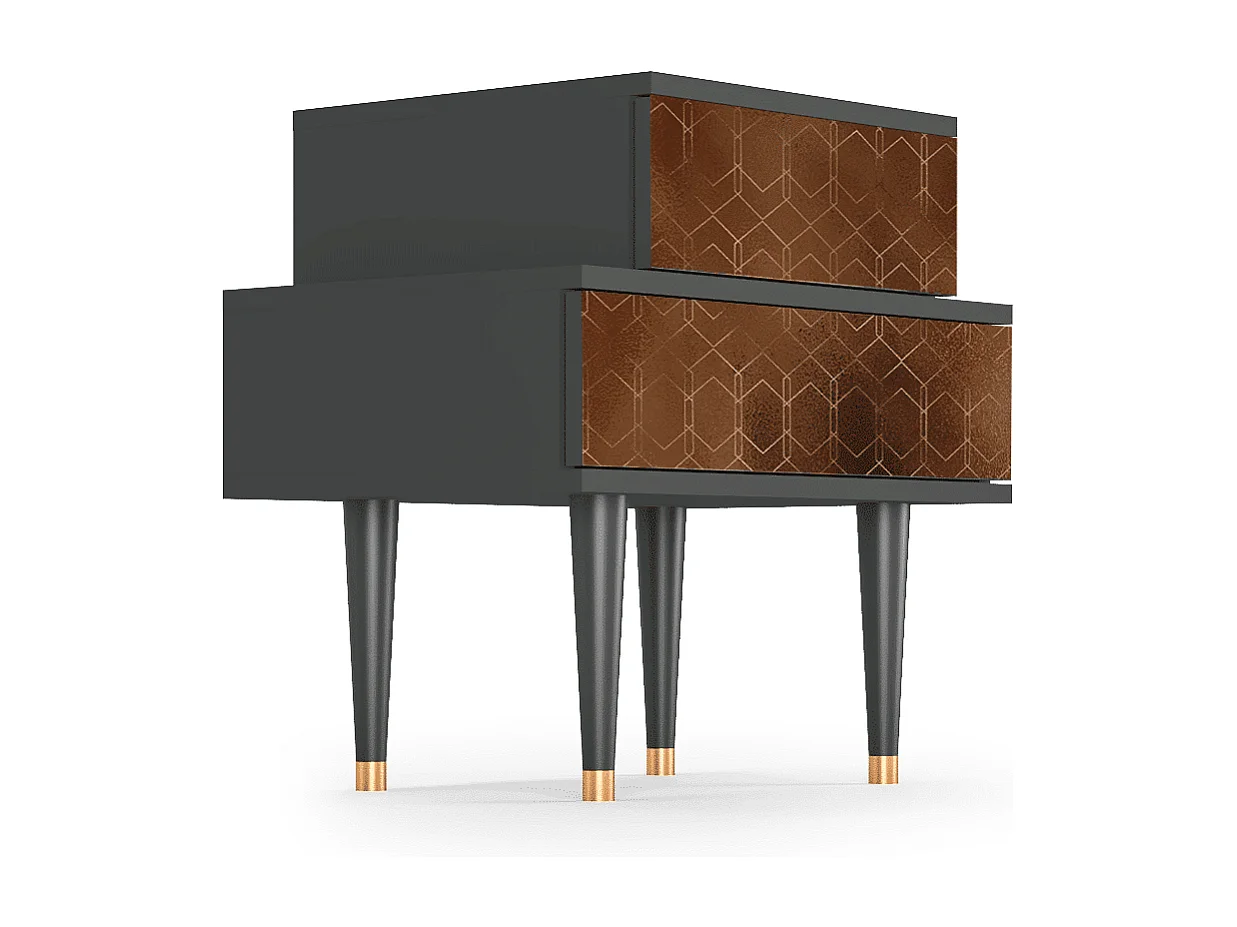 Table de nuit - 58х58х41 cm - NS1 - Chocolate Bar, Anthracite