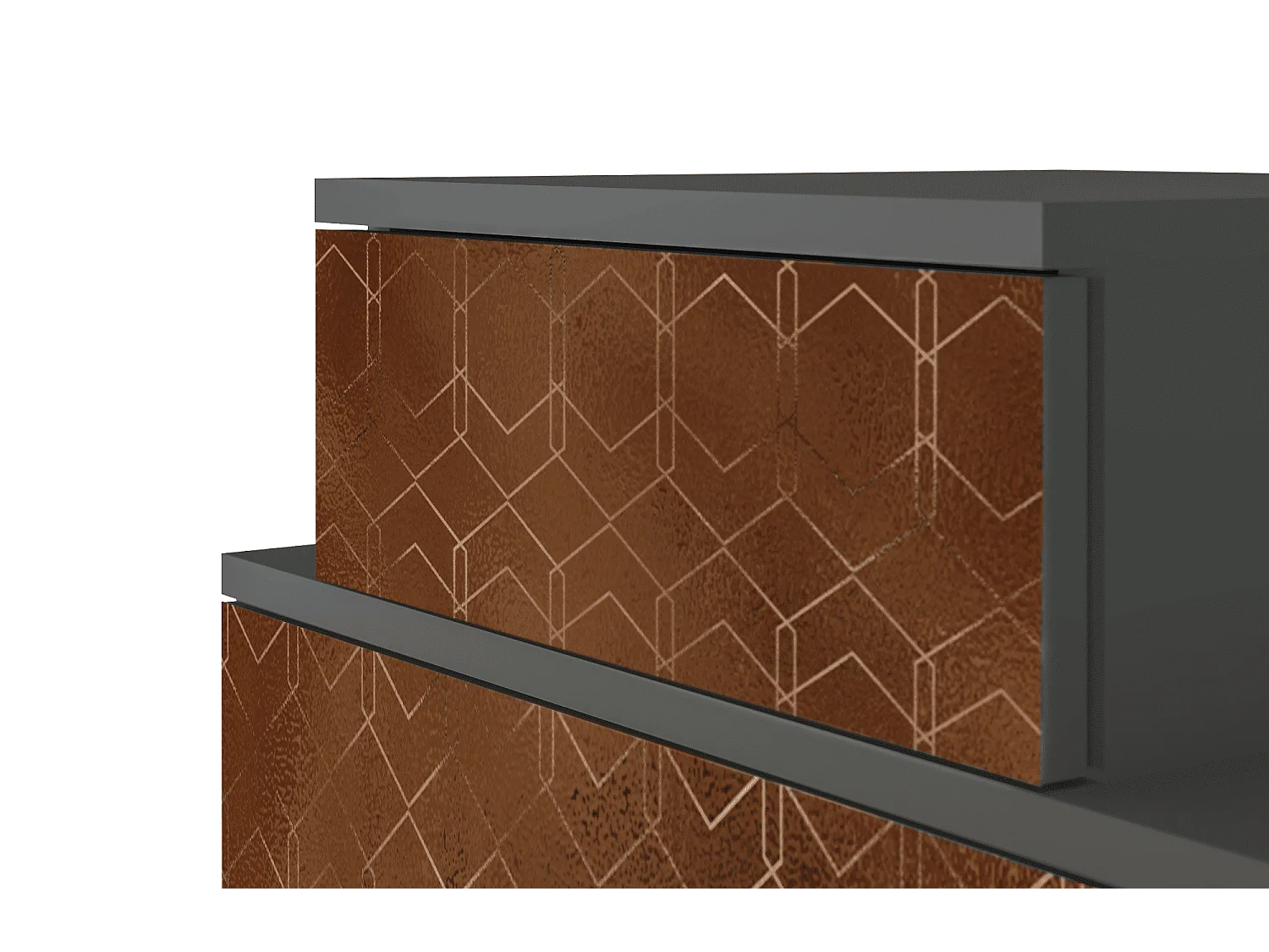 Table de nuit - 58х58х41 cm - NS1 - Chocolate Bar, Anthracite