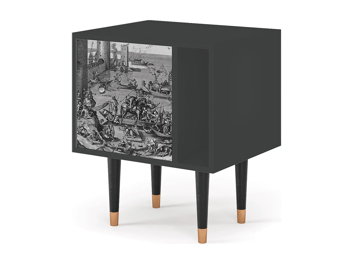 Stolik nocny - 57х69х48 cm - S2 - Saint Martin, Antracyt