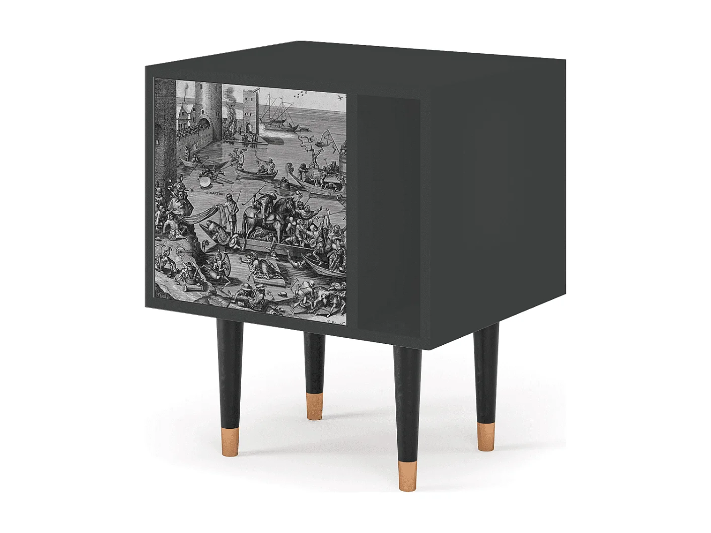 Stolik nocny - 57х69х48 cm - S2 - Saint Martin, Antracyt