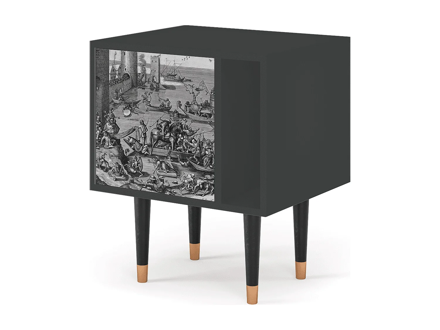 Stolik nocny - 57х69х48 cm - S2 - Saint Martin, Antracyt