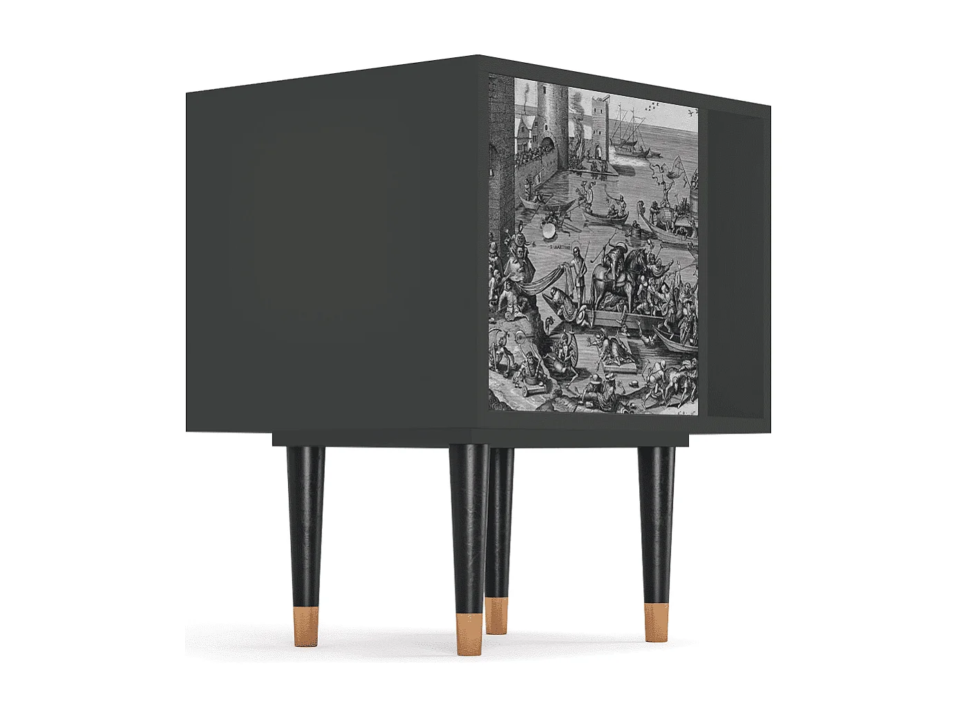 Stolik nocny - 57х69х48 cm - S2 - Saint Martin, Antracyt