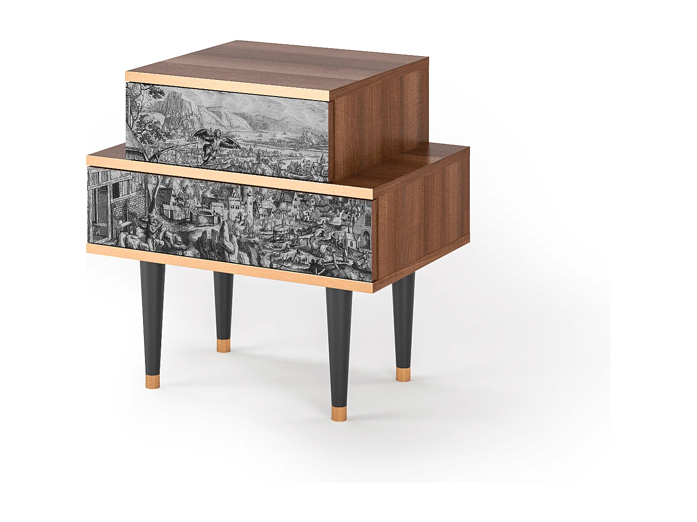 Table de nuit - 58х58х41 cm - NS1 - Departure, Noyer