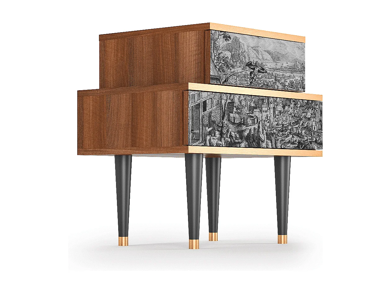 Table de nuit - 58х58х41 cm - NS1 - Departure, Noyer