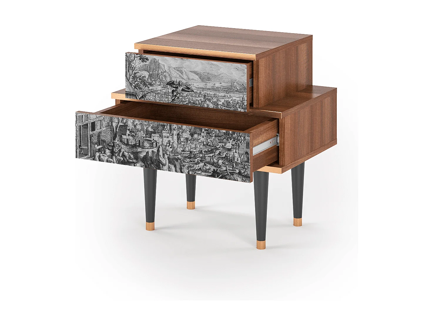 Table de nuit - 58х58х41 cm - NS1 - Departure, Noyer