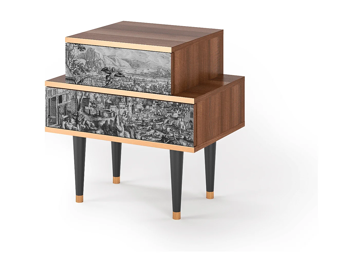 Table de nuit - 58х58х41 cm - NS1 - Departure, Noyer