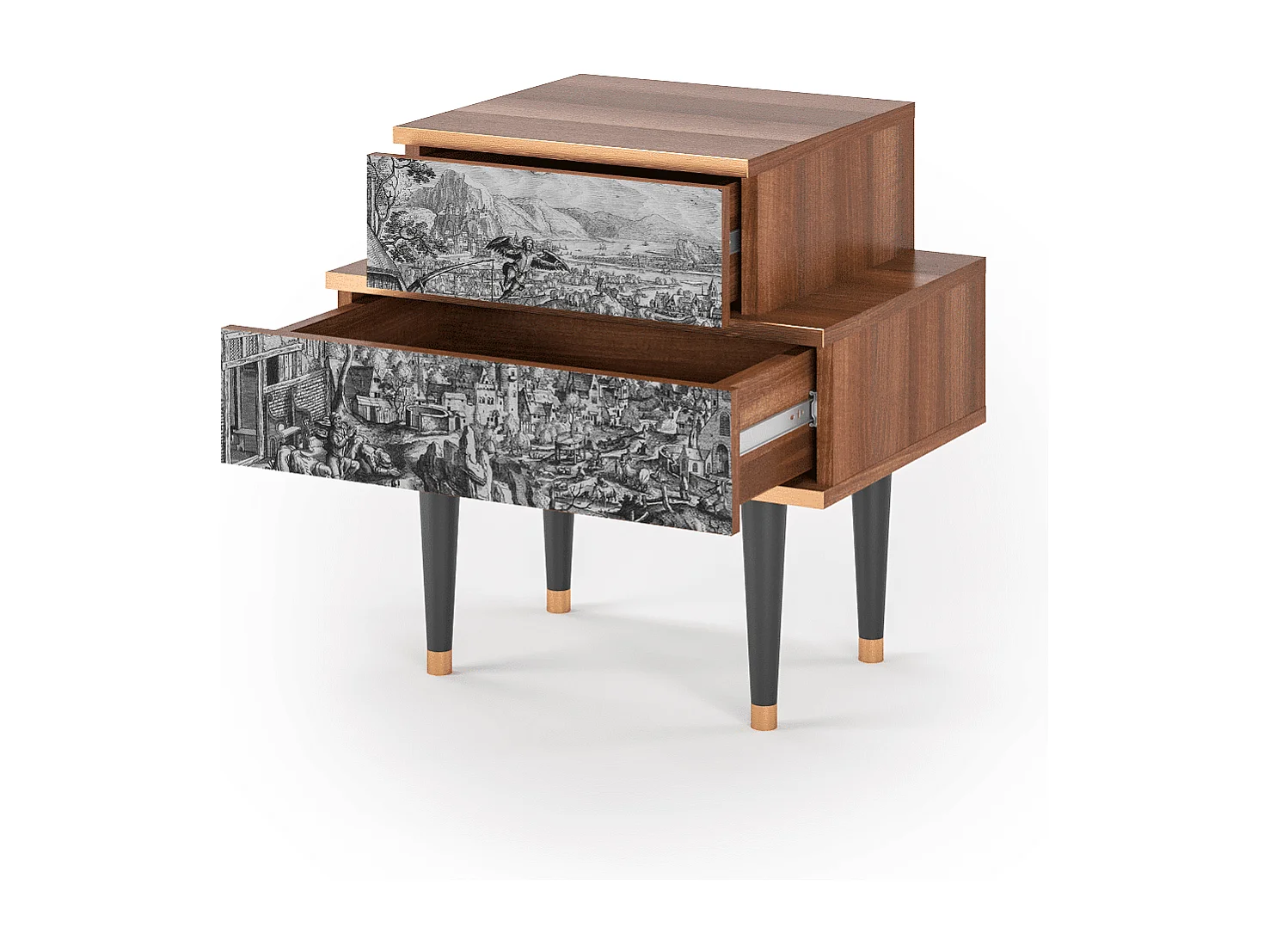 Table de nuit - 58х58х41 cm - NS1 - Departure, Noyer