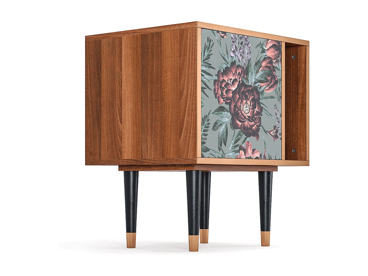 Table de nuit - 57х69х48 cm - S2 - Light Peonies, Noyer