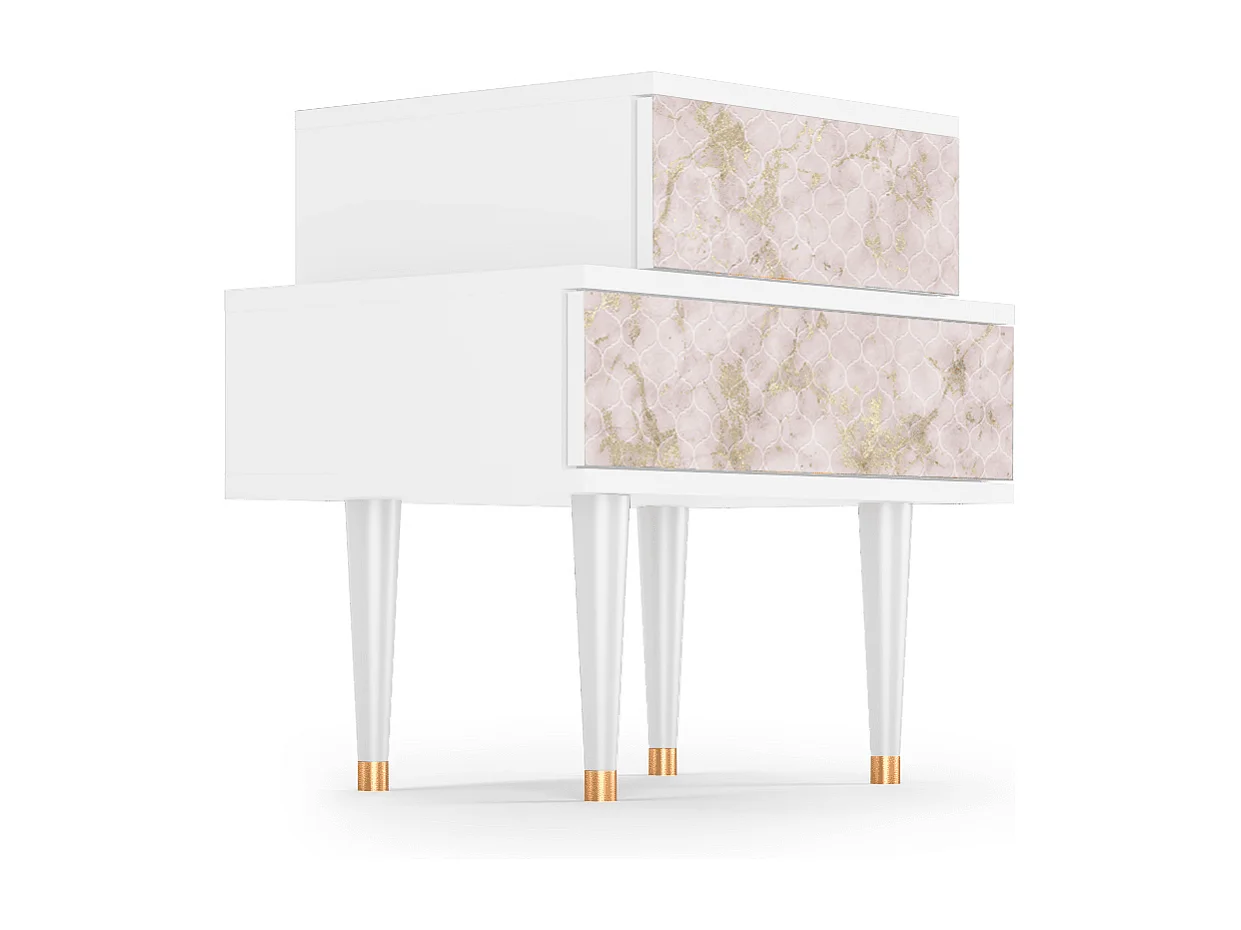 Table de nuit - 58х58х41 cm - NS1 - Irises , Blanc