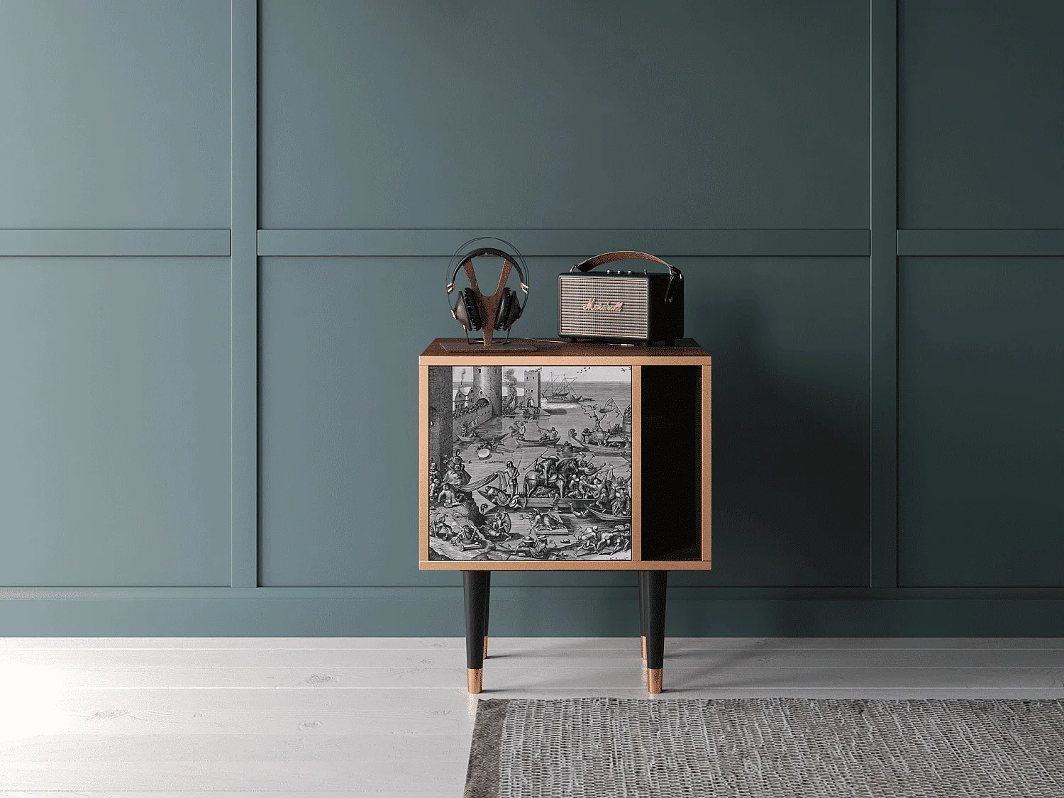 Stolik nocny - 57х69х48 cm - S2 - Saint Martin, Orzech