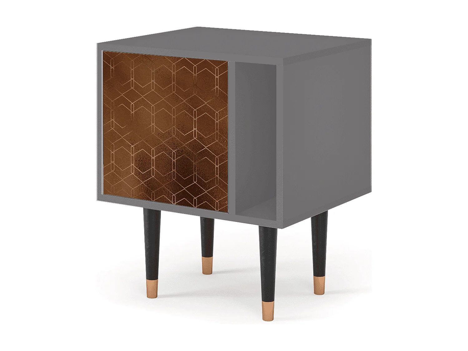 Table de nuit - 57х69х48 cm - S2 - Chocolate Bar, Gris