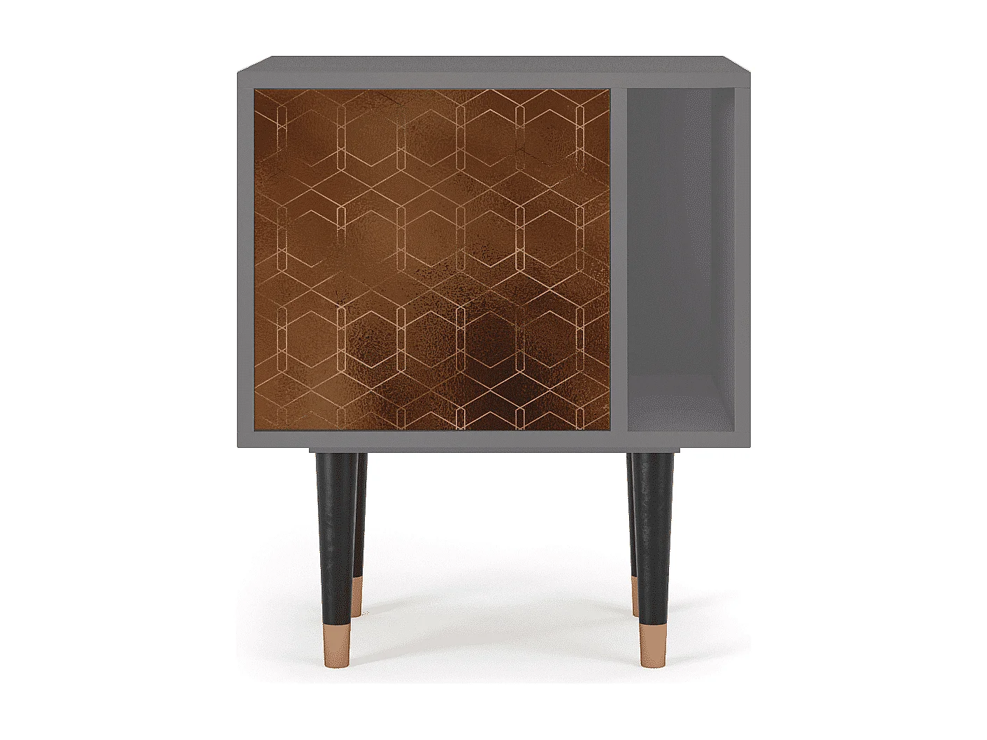 Stolik nocny - 57х69х48 cm - S2 - Chocolate Bar, Szary