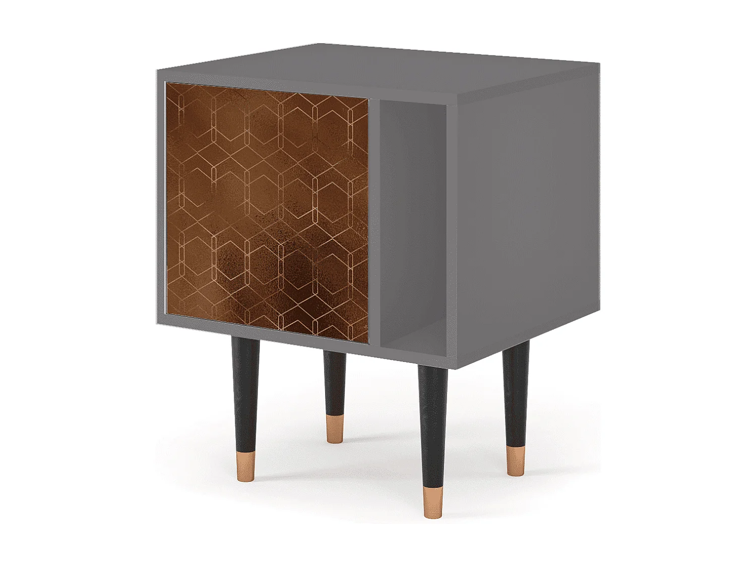 Stolik nocny - 57х69х48 cm - S2 - Chocolate Bar, Szary