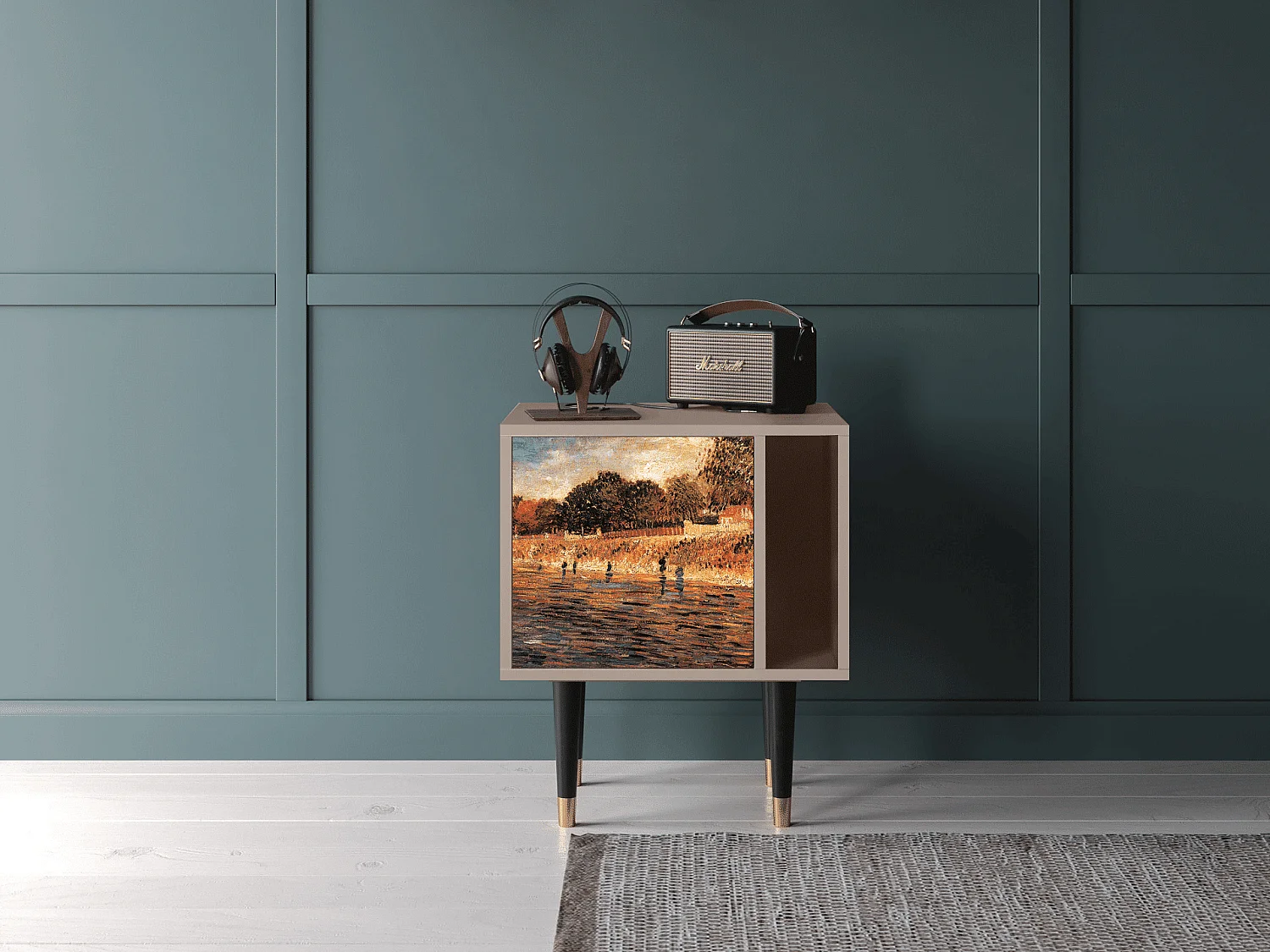 Mesita de noche - 57х69х48 cm - S2 - The Banks, Latte