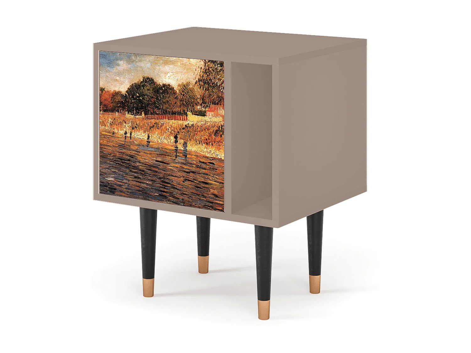 Mesita de noche - 57х69х48 cm - S2 - The Banks, Latte