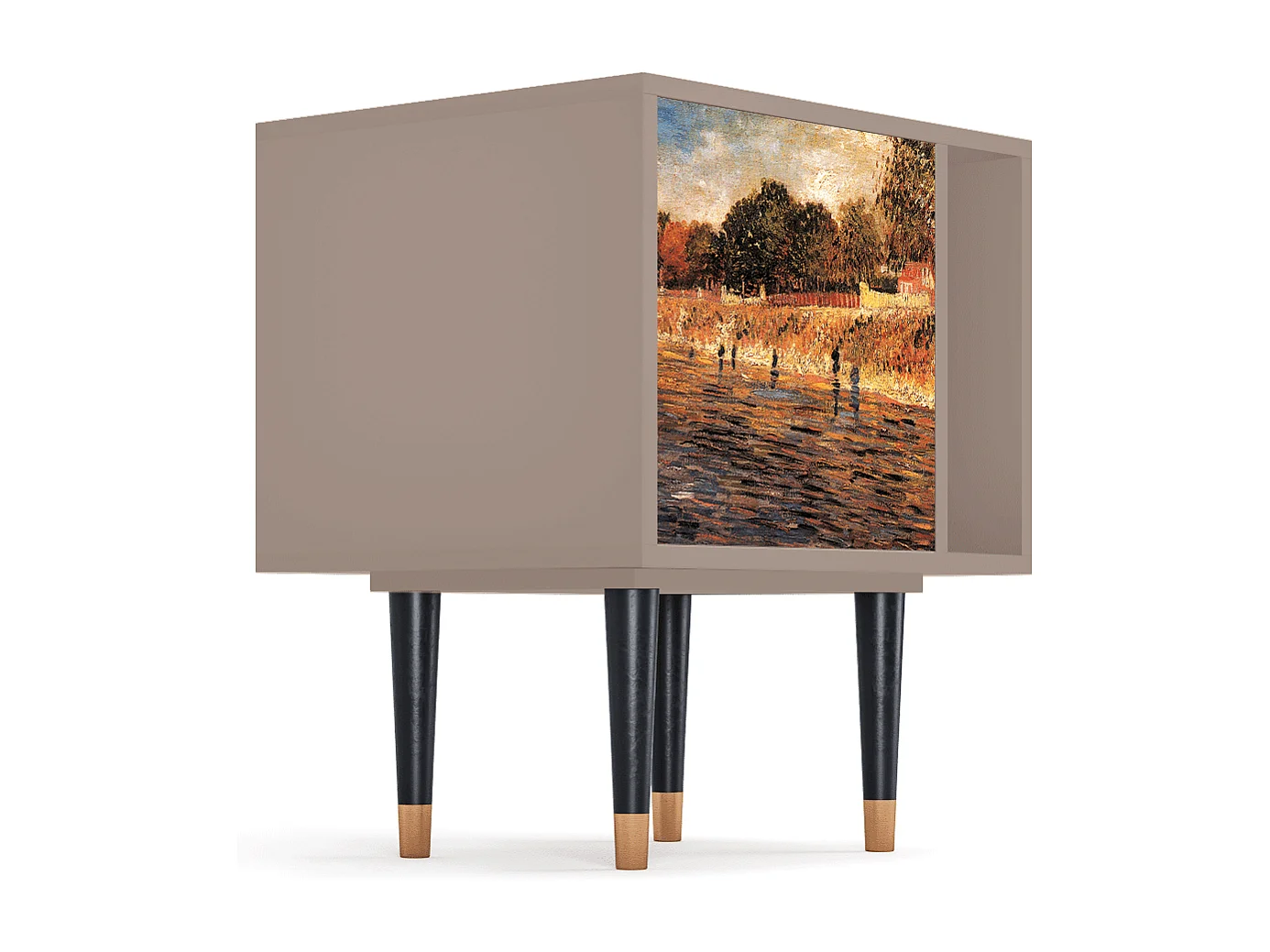 Mesita de noche - 57х69х48 cm - S2 - The Banks, Latte