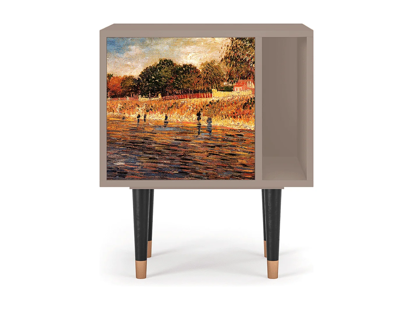 Stolik nocny - 57х69х48 cm - S2 - The Banks, Latte