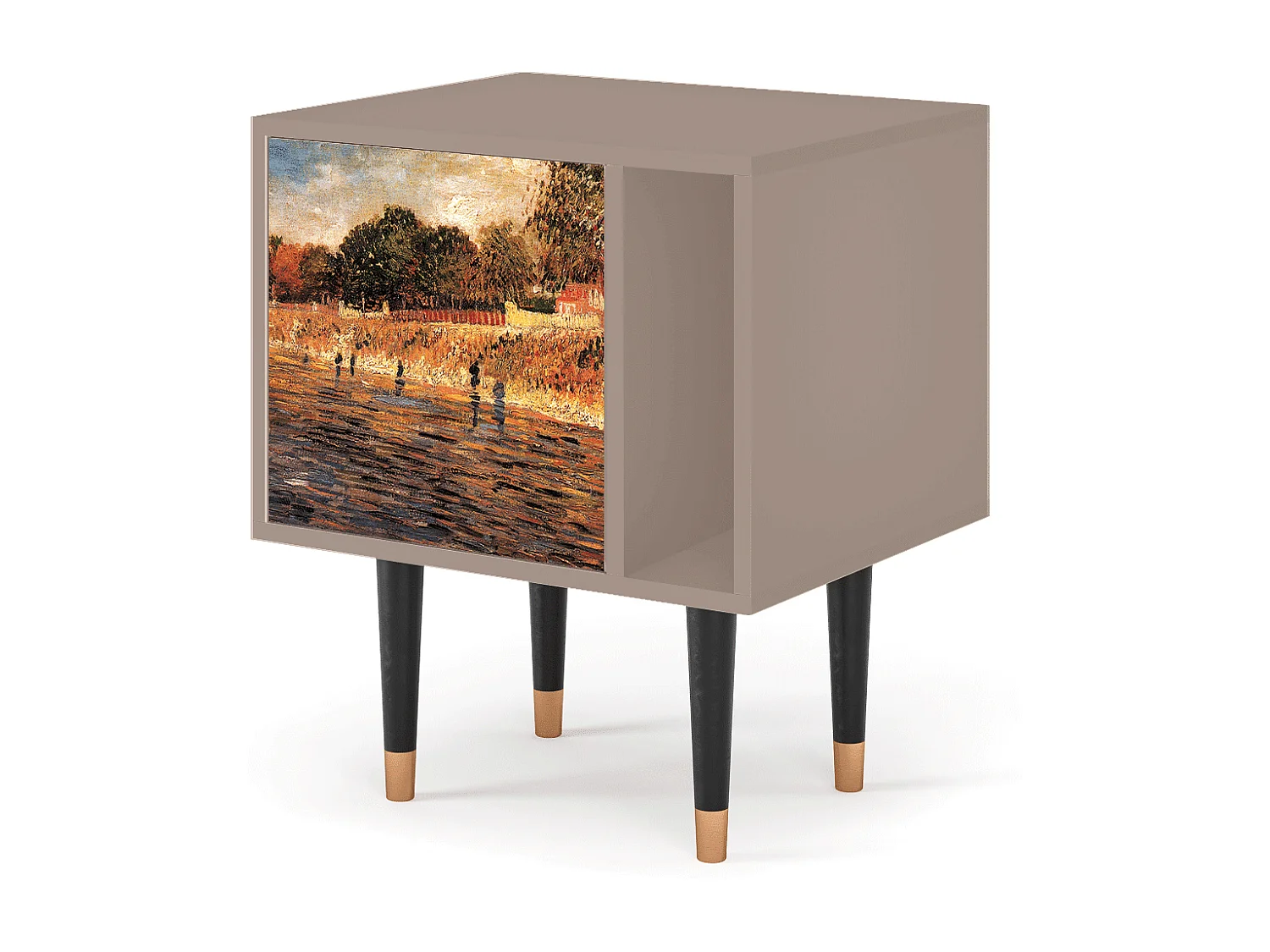 Stolik nocny - 57х69х48 cm - S2 - The Banks, Latte