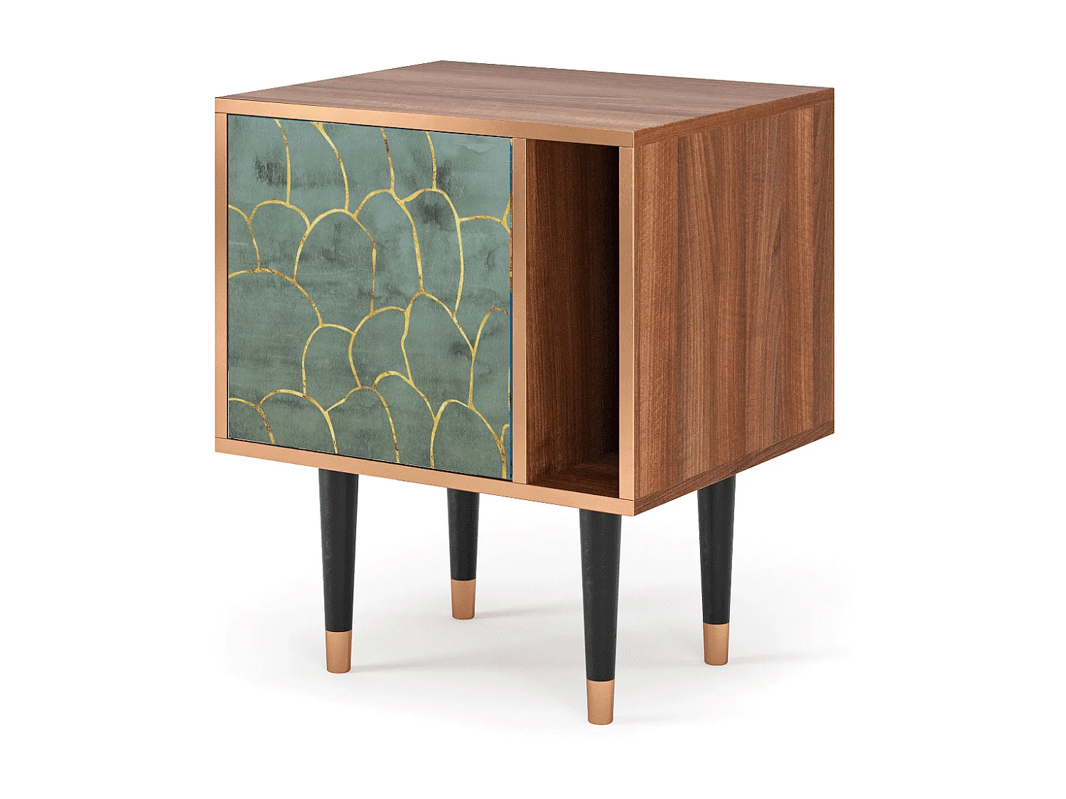 Table de nuit - 57х69х48 cm - S2 - Magnificent Water Lily, Noyer