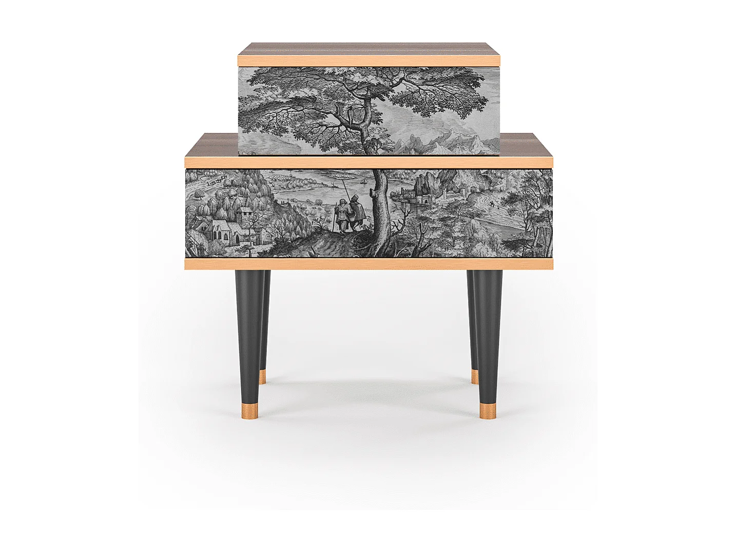 Table de nuit - 58х58х41 cm - NS1 - Milites Requiescentes, Noyer